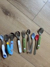 Vintage Lot Of baby And Toddler spoons and forks From Gerber Christmas Precious