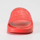 NIB Versace "La Greca" Print Embossed Red Pool Slides Size EU39 US9 — photo 3