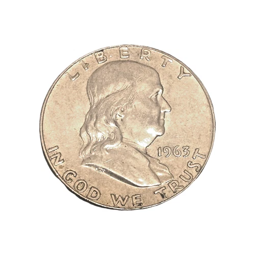 1963 D Franklin Half Dollar AU 90% Silver