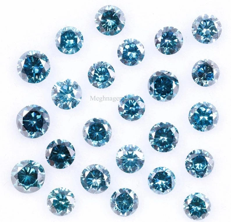 Diamante coltivato in laboratorio blu da 1 mm 20 pezzi diamante tondo taglio ... - Immagine 2 di 4