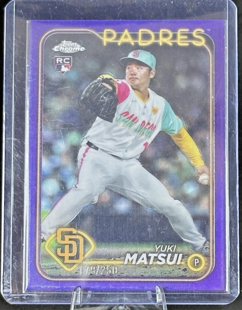2024 Topps Chrome Update Series - Yuki Matsui #USC187 Purple Refractor /250 (RC)