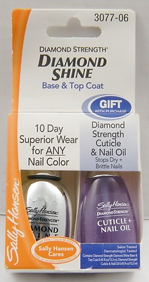 Sally Hansen Diamond Shine Base & Top Coat w/ Cuticle & Nail Oil - 3077-06