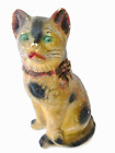 Antique Original Chalkware Cat Plaster Hand painted Glitter Accents 10" Tall