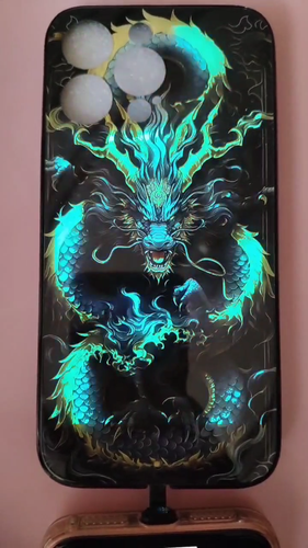 Glowing Loong Dragon LED Light up Phone Case Cover for iPhone 16 14 15 Pro Max - Video 1 of 1