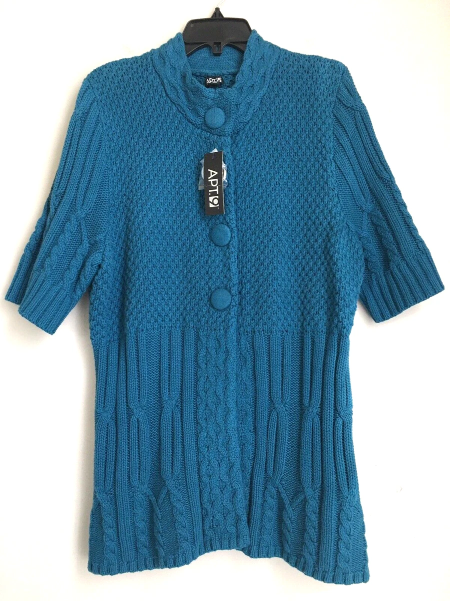 Blue short shop sleeve cardigan