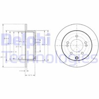 2X Delphi BG4327 Bremsscheibe FüR KIA