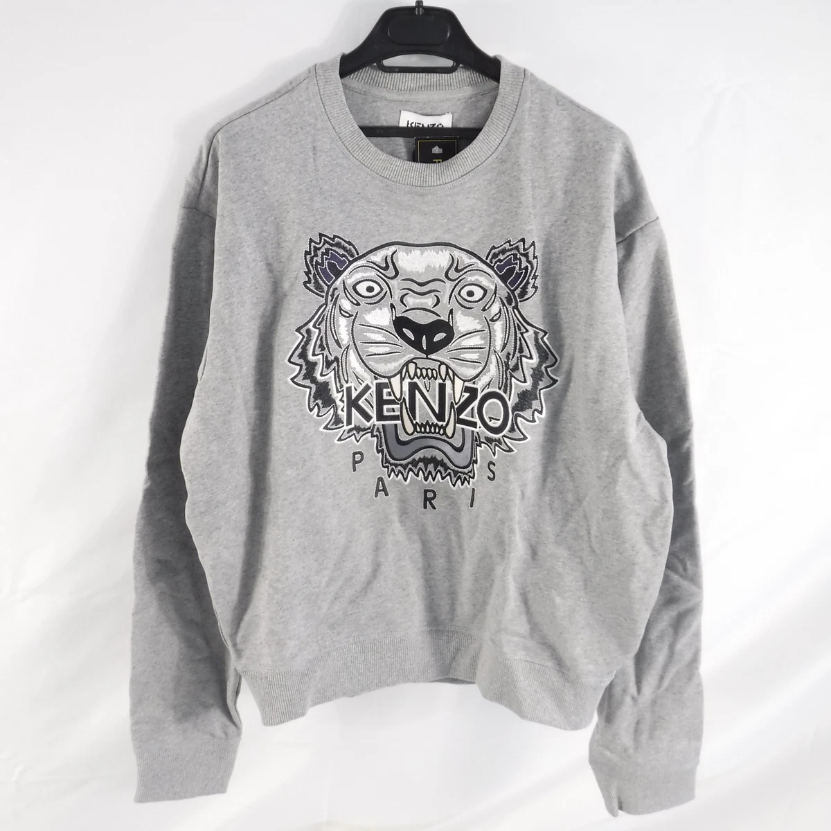 Kenzo Embroidered Tiger Varsity Sweatshirt Pearl Grey Men&#039;s Medium NWT eBay