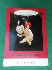 HALLMARK 1994 A Feline of Christmas STRINGER CHRISTMAS ORNAMENT-NIB+pt