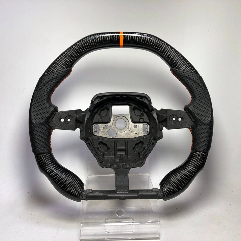 Real Carbon steering wheel Lamborghini Huracan model Orange Ring and Stitching
