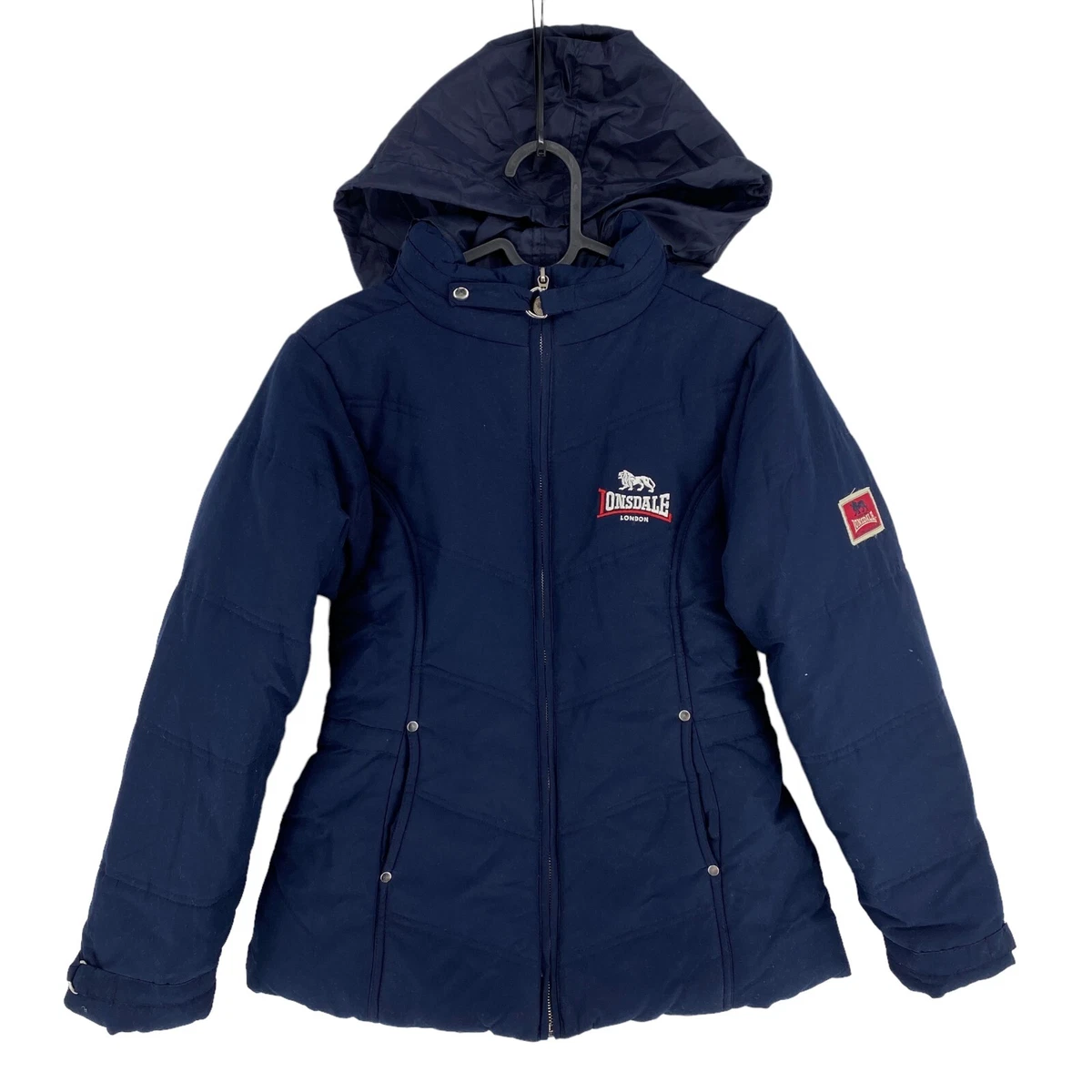 LONSDALE Navy Blue Hooded Puffer Jacket Coat Size 9-10 Years | eBay