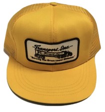 Vtg Transport Inc Patch Trucker Hat Made In The USA Cap Transportation Trucking