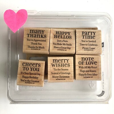 New Stampin Up - LOTS OF THOUGHTS- Wood Mounted Rubber Stamp Set of 6 ...