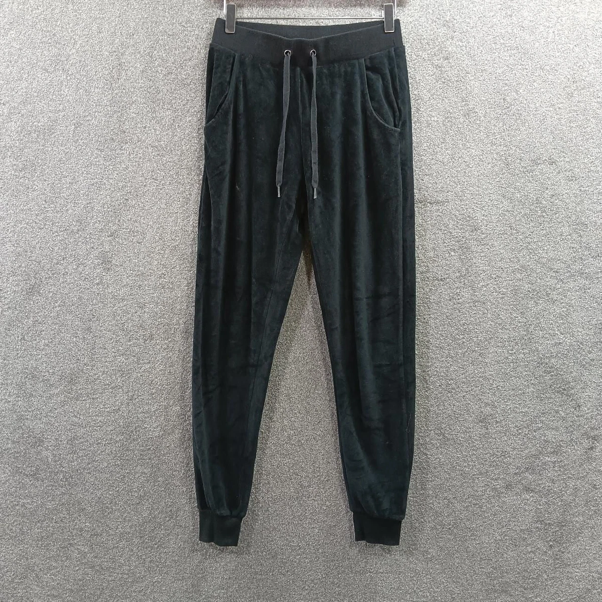 NEW LOOK BLACK VELVET JOGGERS SKINNY CUFFED LOUNGE Y2K UK 6 eBay