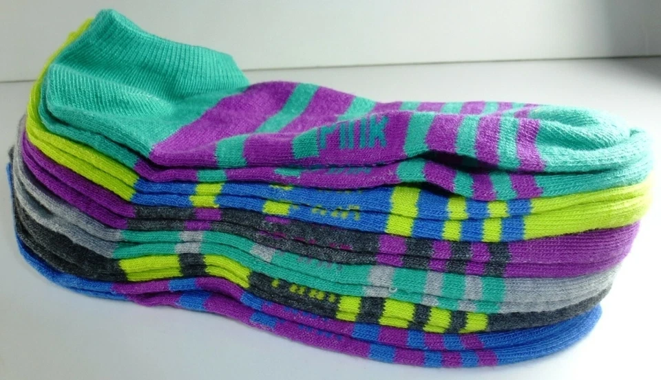 6 PARES DE MEIAS ROSA FEMININAS MENINAS DESIGNER MULTICOLORIDAS ESPORTES NO SHOW 9-11 P242 - Imagem 3 de 4