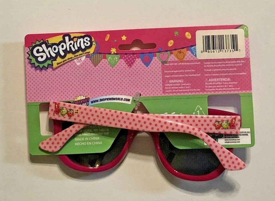 Shopkins Rosa Gafas de Sol Gafas de Sol Accesorio Protección UV Niñas Marco Moda Foto 4 de 4