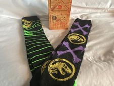 2 Prs Jurassic Park World Tube Socks Loot Crate Exclusive New Shoe Sz 6-12 Adult
