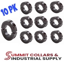 2-7/16" Bore Double Split Shaft Collar Black Oxide Set Screw Style (10 PCS)