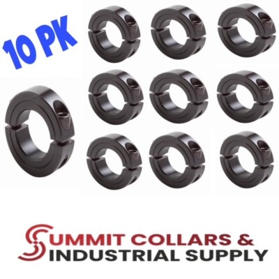 2-7/16'' Bore Double Split Shaft Collar Black Oxide Set Screw Style (10 PCS)