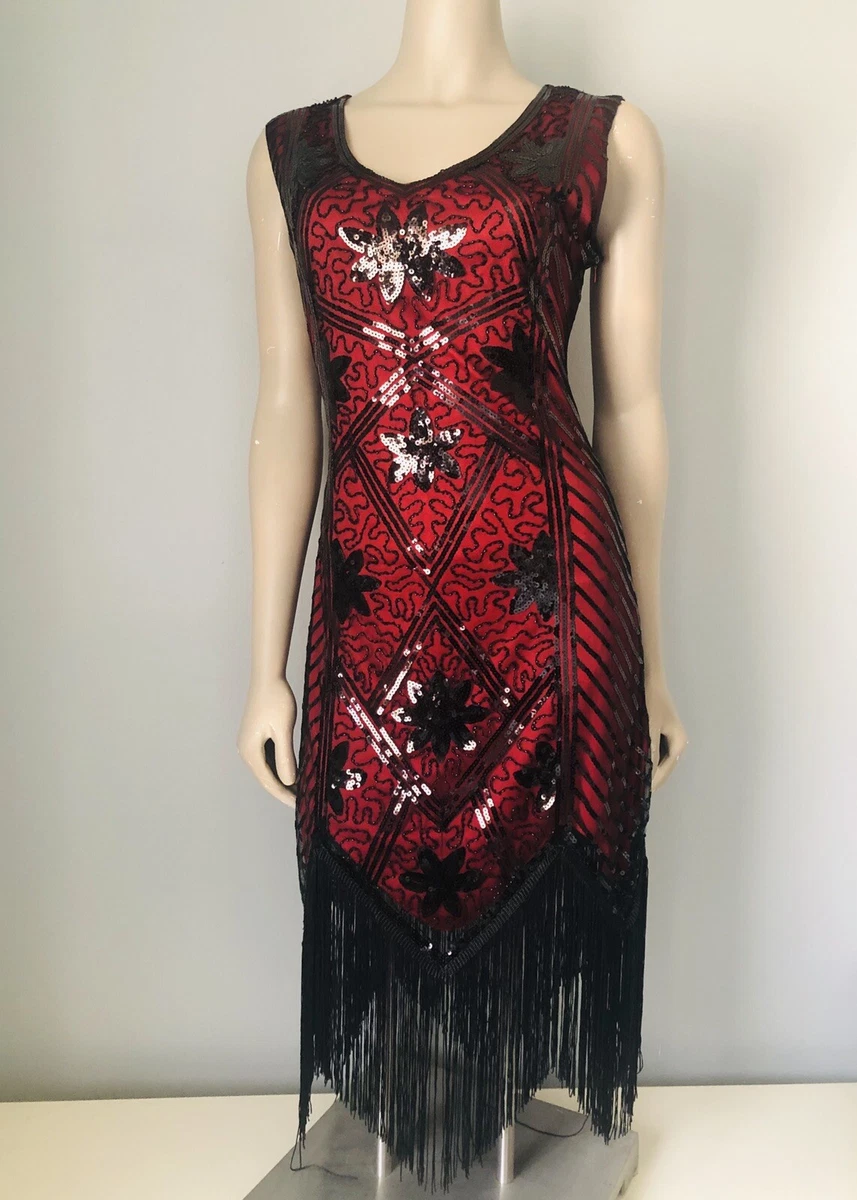 Beaded fringe cheap flapper dress