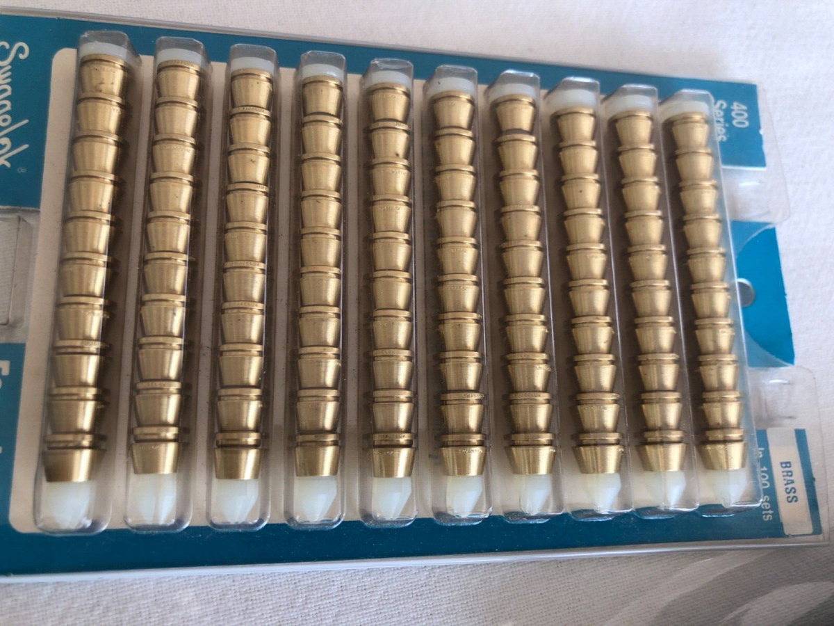 Swagelok B-400-SET Brass Ferrule Set for 1/4 in. Tube Fitting