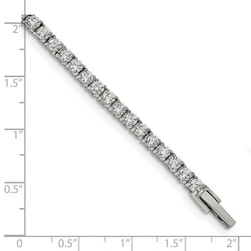 *BRAND NEW* Chisel Stainless Steel Polished CZ Tennis Bracelet SRB2202-7.5 - Image 4 of 4