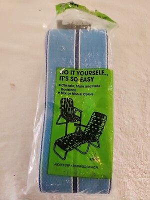 Arden Paradise Lawn Furniture Re-Webb Kit 30 Ft. X 3'' NOS White Blue Stripe