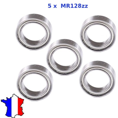 Roulement Modélisme 10 Roulements à Billes MR128-2RS - 8x12x3.5mm, Acier Chromé, Double Étanchéité Roulement Modèles Réduits