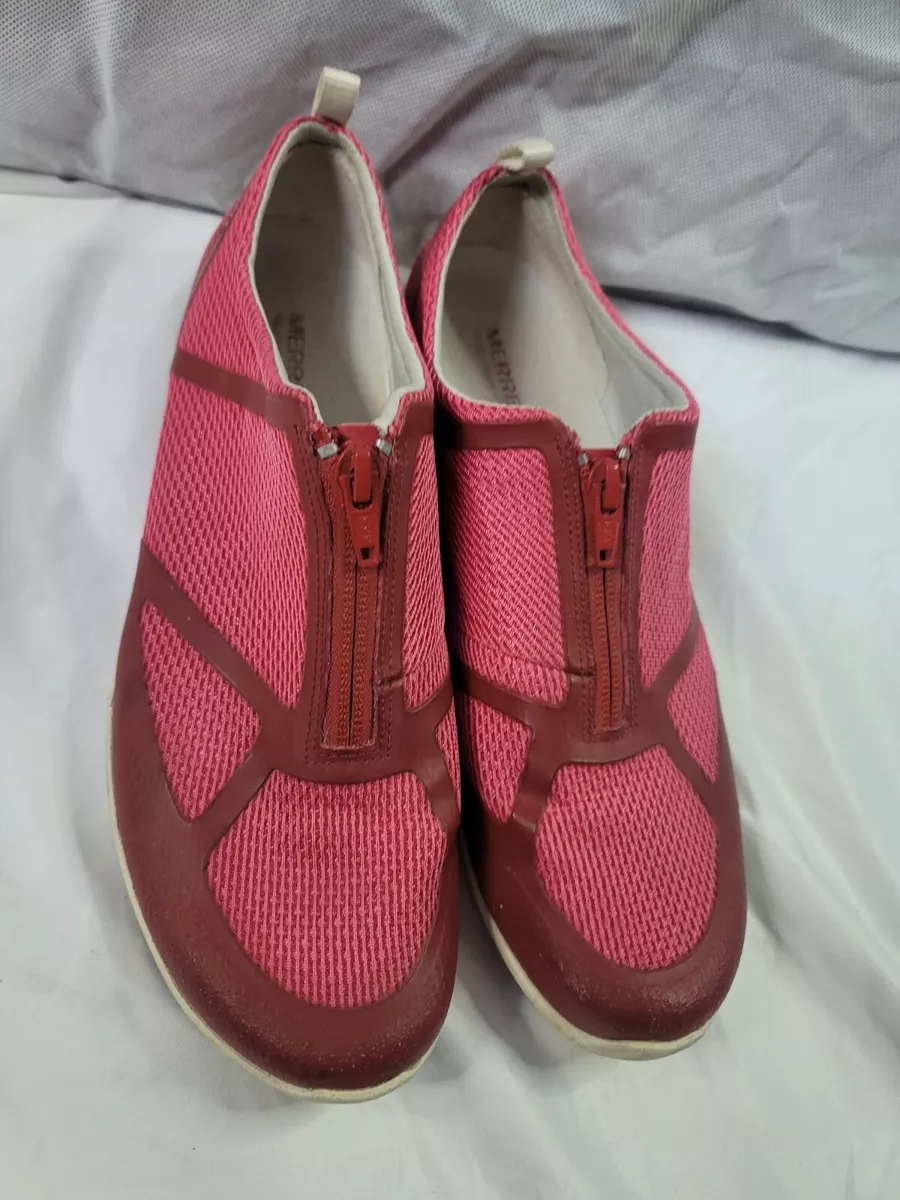 Merrell Shoes Pink Zip Up Sneakers Womens 9 Comfort