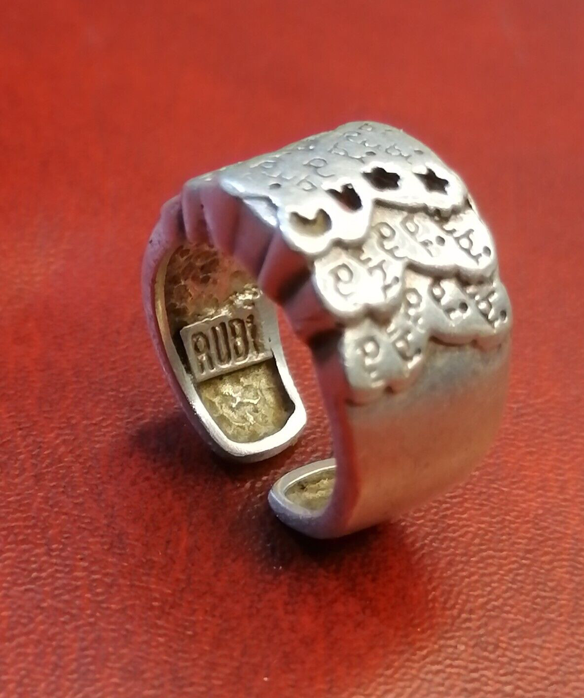 Solid Silver Rubi Adjustable Ring - Size 6.75, 9.… - image 2