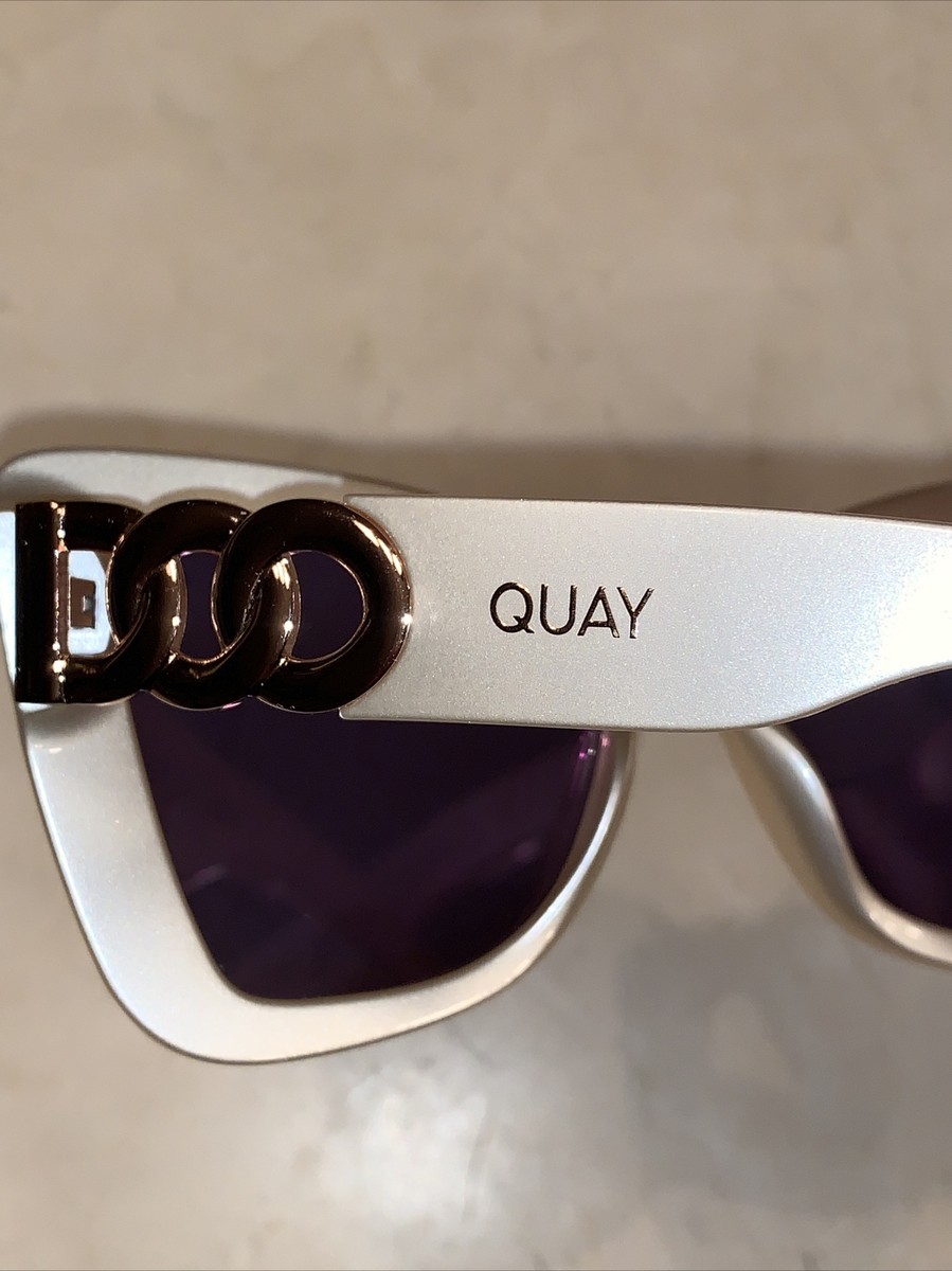 QUAY chain reaction white sunglasses 128 New Quay Australia CHAIN REACTION Cat Eye Oversize  main image 4