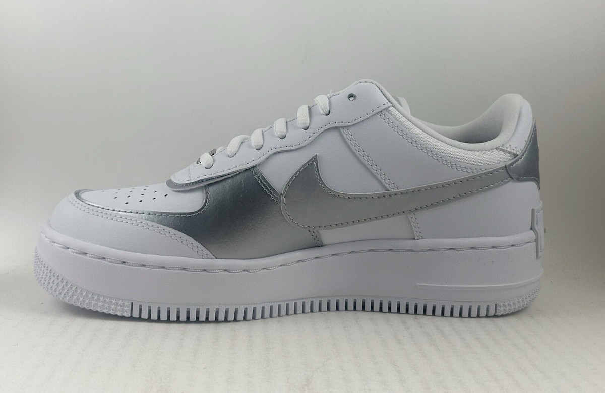 Nike Air Force 1 ホワイト/シルバー Size 9 - Nike Air Force 1 Shadow White Metallic Silver W for