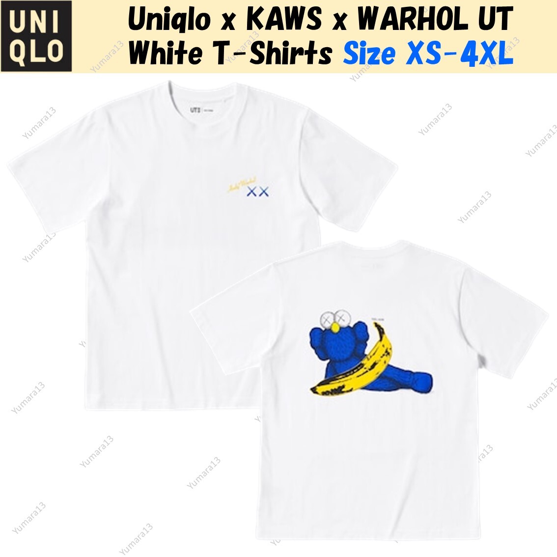 Uniqlo x KAWS x WARHOL UT White T-shirts Size XS-4XL | eBay