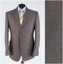 Mens Plaid Sport Coat 46R US Size DANIEL MOORE Brown Blazer Jacket