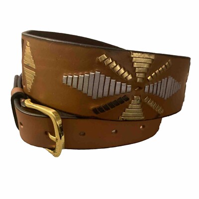 Cuirum Barcelona Brown Leather Handmade Woven Belt New Cuirum Barcelona Spain Leather Designer Wide Belt Hand  main image 2