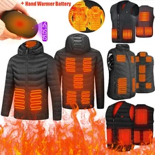Heated Vest Warm Electric USB Jacket Heating Coat Thermal & Hand Warmer Battery