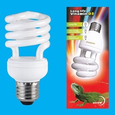 13W CFL Spiral Vitamin D3 UVB 5.0, Plant, Reptile E27 Edison Screw Light Bulb