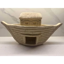 Noah’s Ark 17” Handcrafted Ceramic Plaster Clay Home Decor