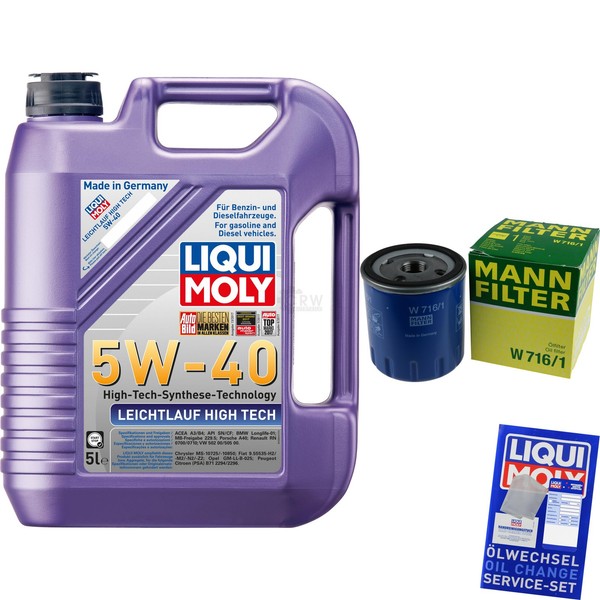 Inspektionspaket 5L Liqui Moly 5W-40 FüR Peugeot 206 SchräGheck 1.4I 1.1I 1.6I-image