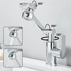 Single Handle Bathroom Sink Faucet Swing Arm 1080° Swivel 1 Hole Basin Mixer Tap
