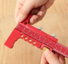 precision sliding edge ruler,woodworking scriber marking red ruler adjustible .