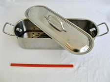 Fish kettle, poaching pan, lid & rack  45 cms  Poacher   Poissonni&egrave;re for salmon