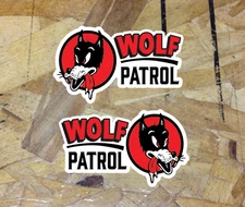 Wolf Patrol Vintage Old School Sticker Decal Rat Rod Hot Racing Set  - 2 for 1
