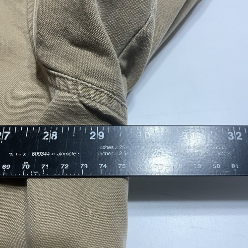 VTG Abercrombie & Fitch Sherpa Lined Chore Barn Field Khaki Jacket Men 2XL FLAWS - Picture 8 of 14