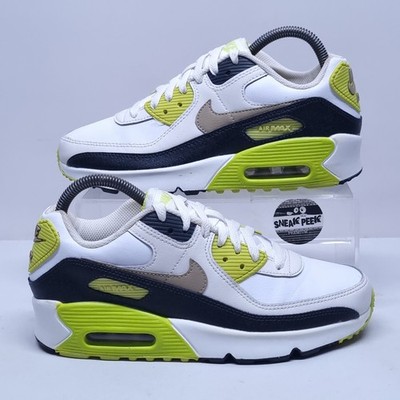 Nike Air Max 90 - UK Größe 5 - Turnschuhe Weiß Schwarz Gelb Turnschuhe Schuhe