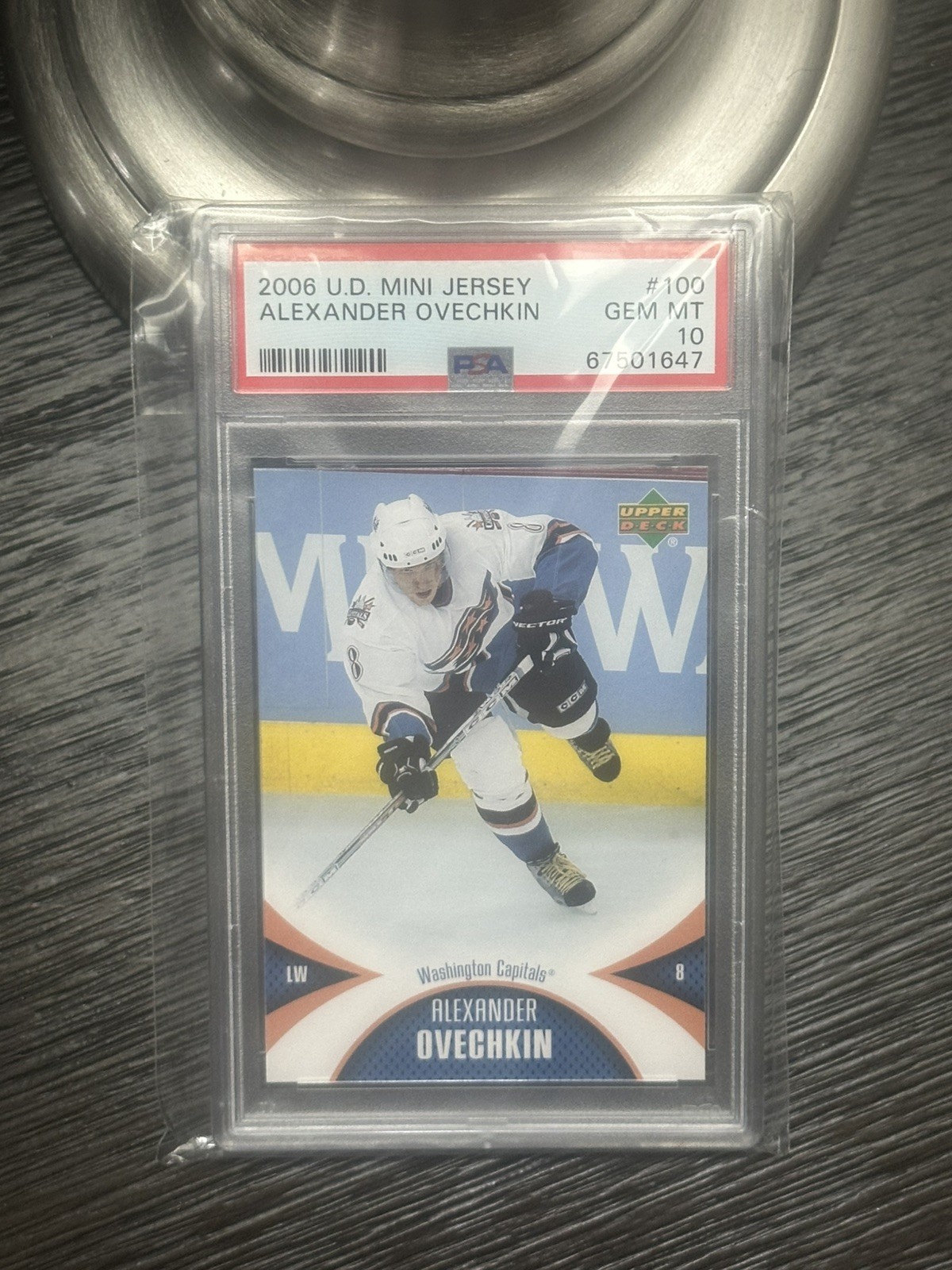 06-07 UD Mini Jersey Collection Alexander Ovechkin #100 PSA 10 GEM MT LOW POP