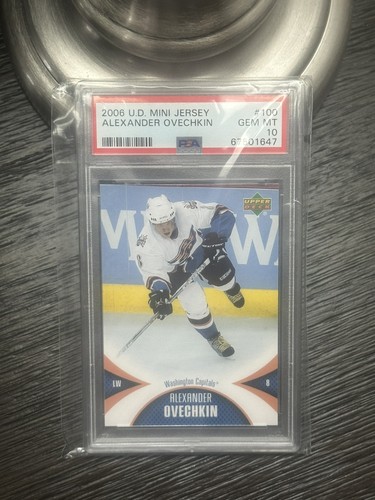 06-07 UD Mini Jersey Collection Alexander Ovechkin #100 PSA 10 GEM MT LOW POP