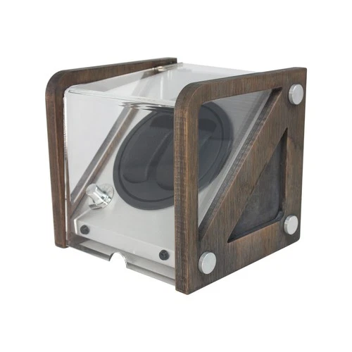 Dark Double Automatic 2 Watch Winder rotating display box Tourbillon Winders NEW