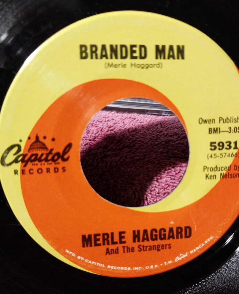 Merle Haggard 45 Vinyl Recording - Image 4 of 4