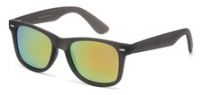 Polarized Classic Look Retro Sunglasses - Gray Frame - Multicolor Mirror Lens
