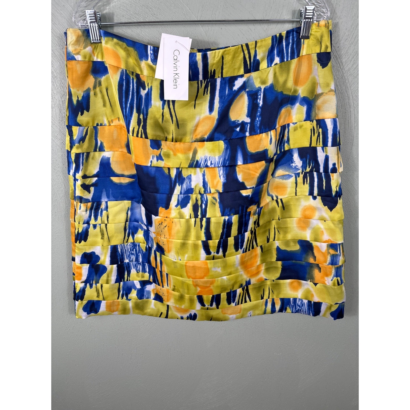 Calvin Klein Women's Size 16 Multicolor Abstract Graphic Tiered Pencil Skirt NWT thumbnail 8